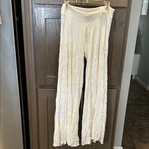 Letarte White Textured Hand Made Pants